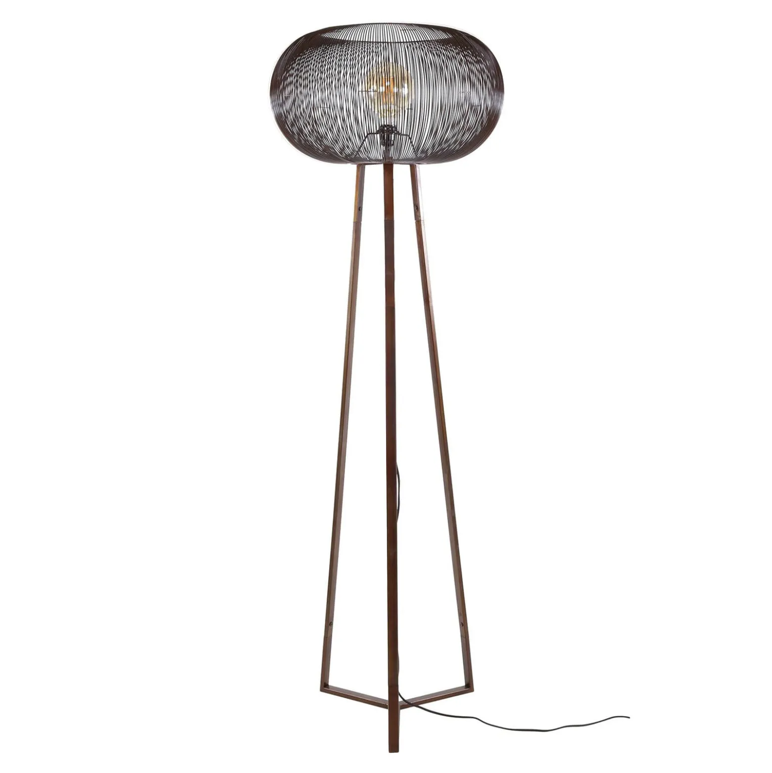 Copper Twist lattiavalaisin musta/kupari 170 cm metallinen jalusta