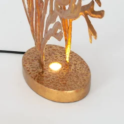 CORADORIA-LED-pöytävalaisin, kullanvärinen, korkeus 72 cm, metallia