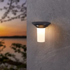 Corbezzola LED aurinko ulkoseinävalaisin, musta, anturi