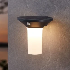 Corbezzola LED aurinko ulkoseinävalaisin, musta, anturi