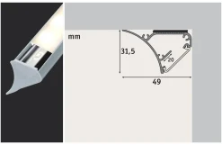 Corner-profiili 1 m LED-raidoille