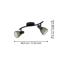 Corvigno kattovalaisin, pituus 36,5 cm, musta, 2-valo.