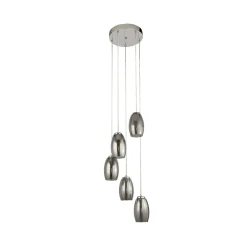 Cyclone LED-riippuvalaisin, 5-valo, savunvärinen, lasi