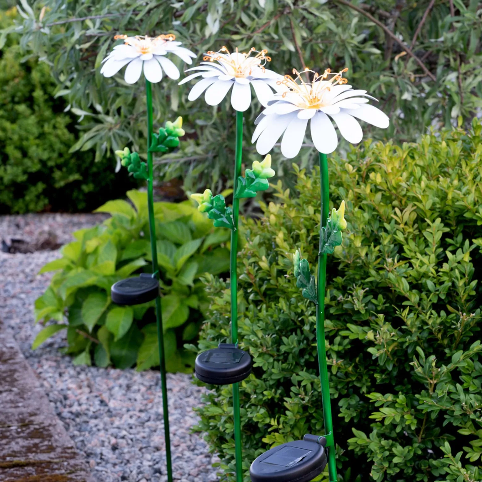 Daisy-LED-aurinkovalo, päivänkakkaran muotoinen