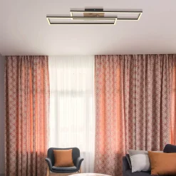 Dakari LED-kattovalaisin, pituus 80 cm, musta/tumma puu