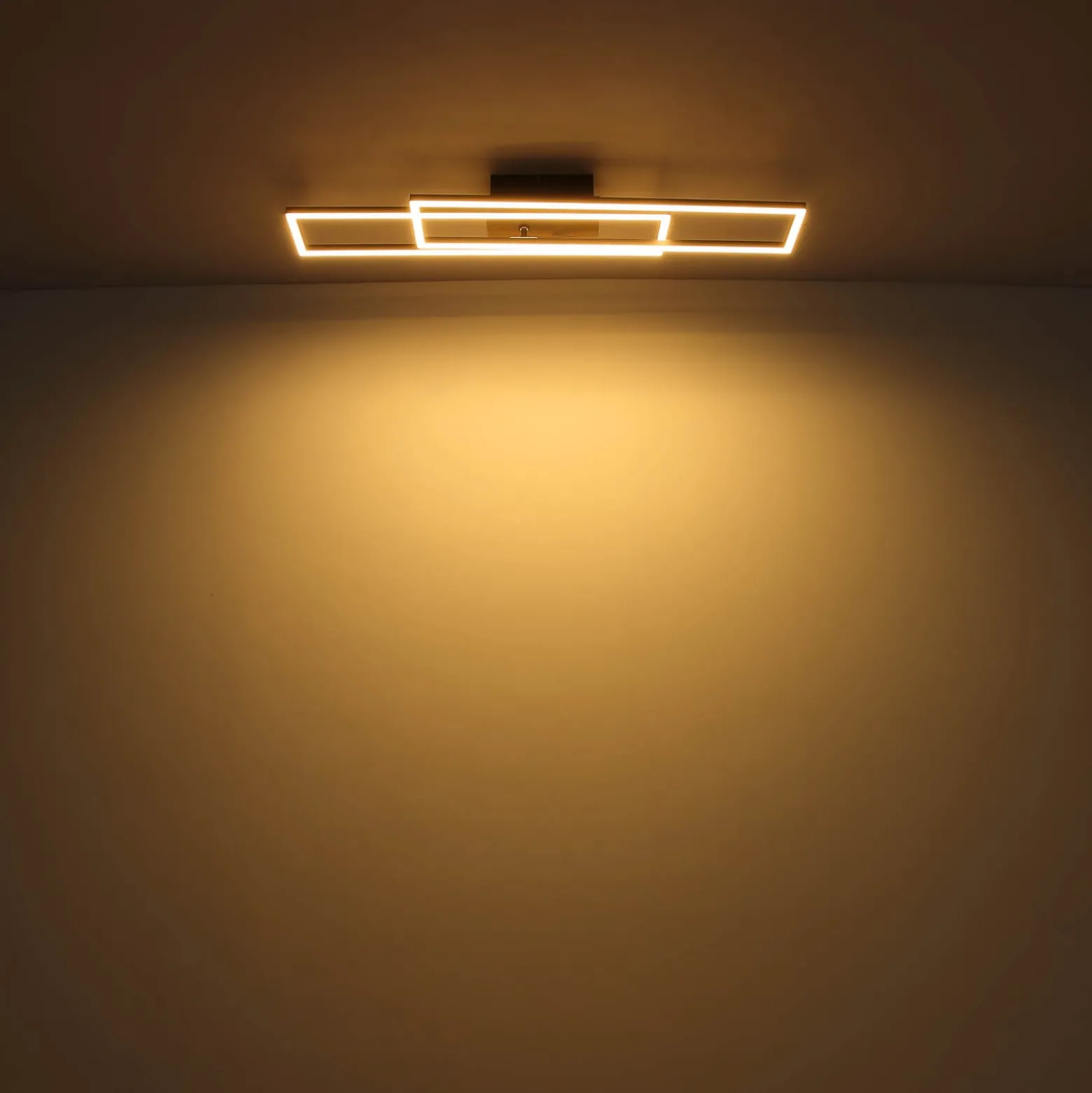 Dakari LED-kattovalaisin, pituus 80 cm, musta/tumma puu