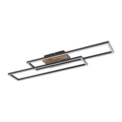 Dakari LED-kattovalaisin, pituus 80 cm, musta/tumma puu