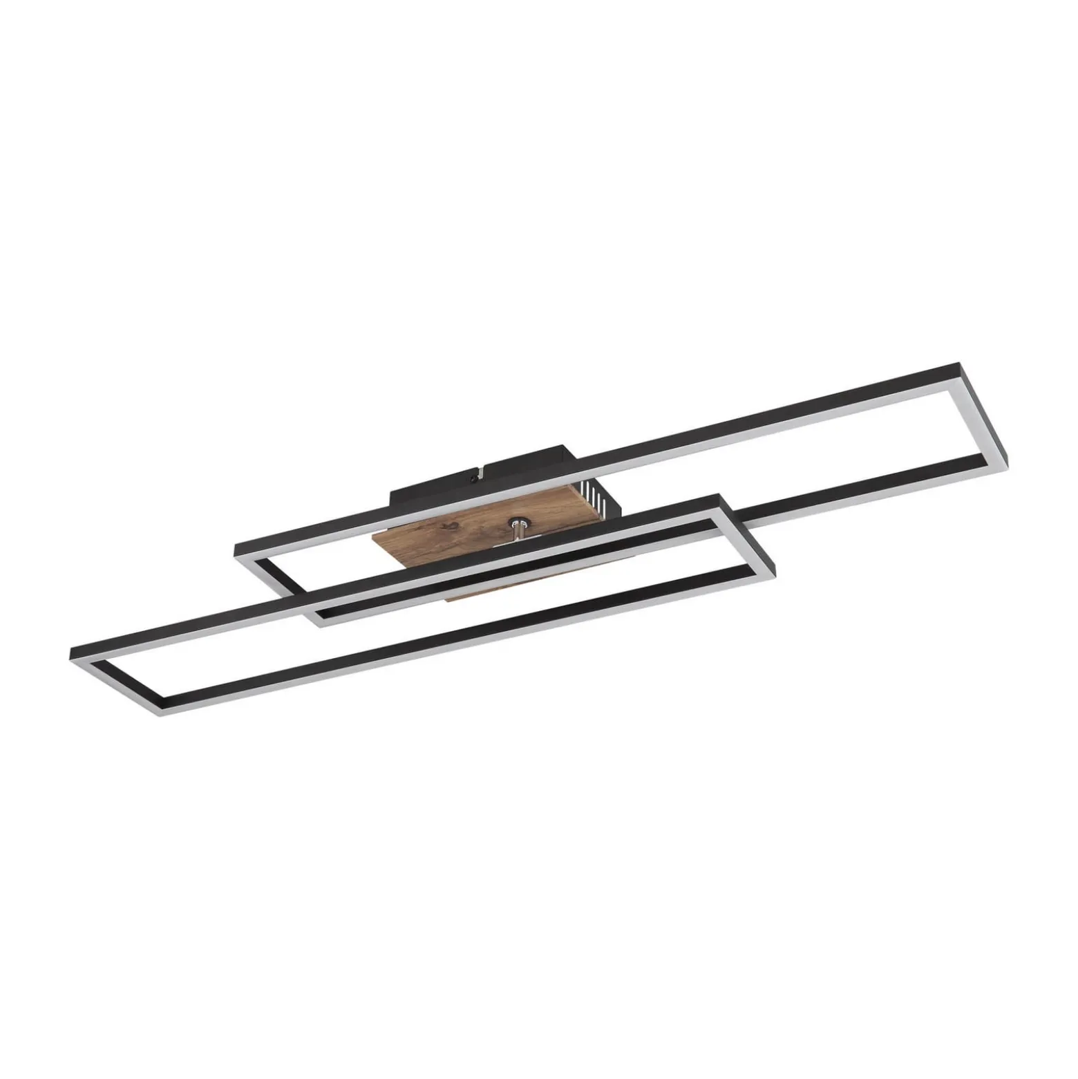 Dakari LED-kattovalaisin, pituus 80 cm, musta/tumma puu