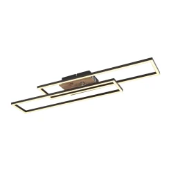 Dakari LED-kattovalaisin, pituus 80 cm, musta/tumma puu