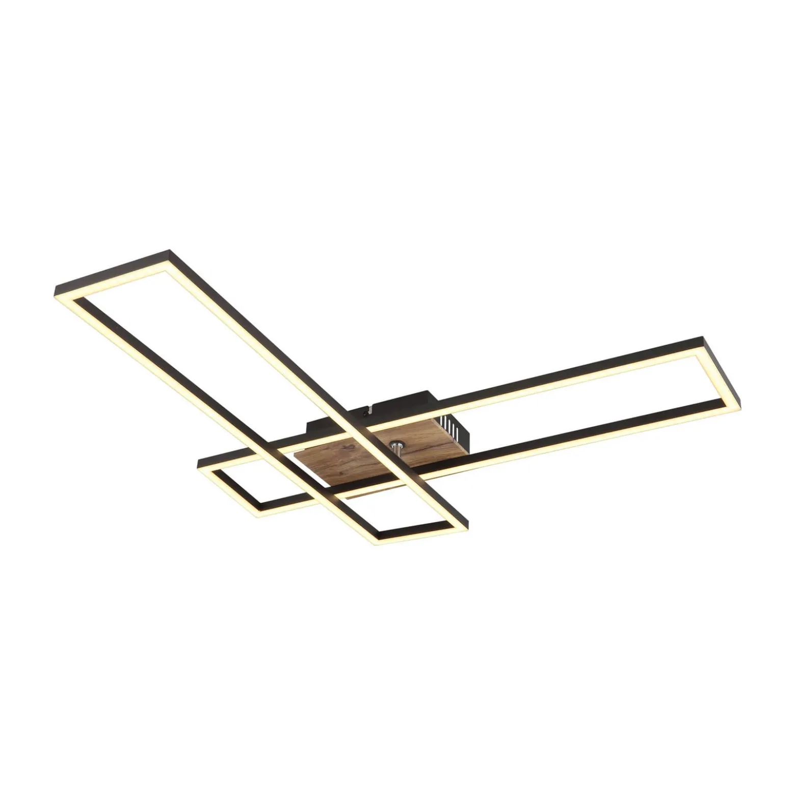 Dakari LED-kattovalaisin, pituus 80 cm, musta/tumma puu