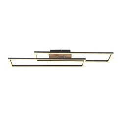 Dakari LED-kattovalaisin, pituus 80 cm, musta/tumma puu