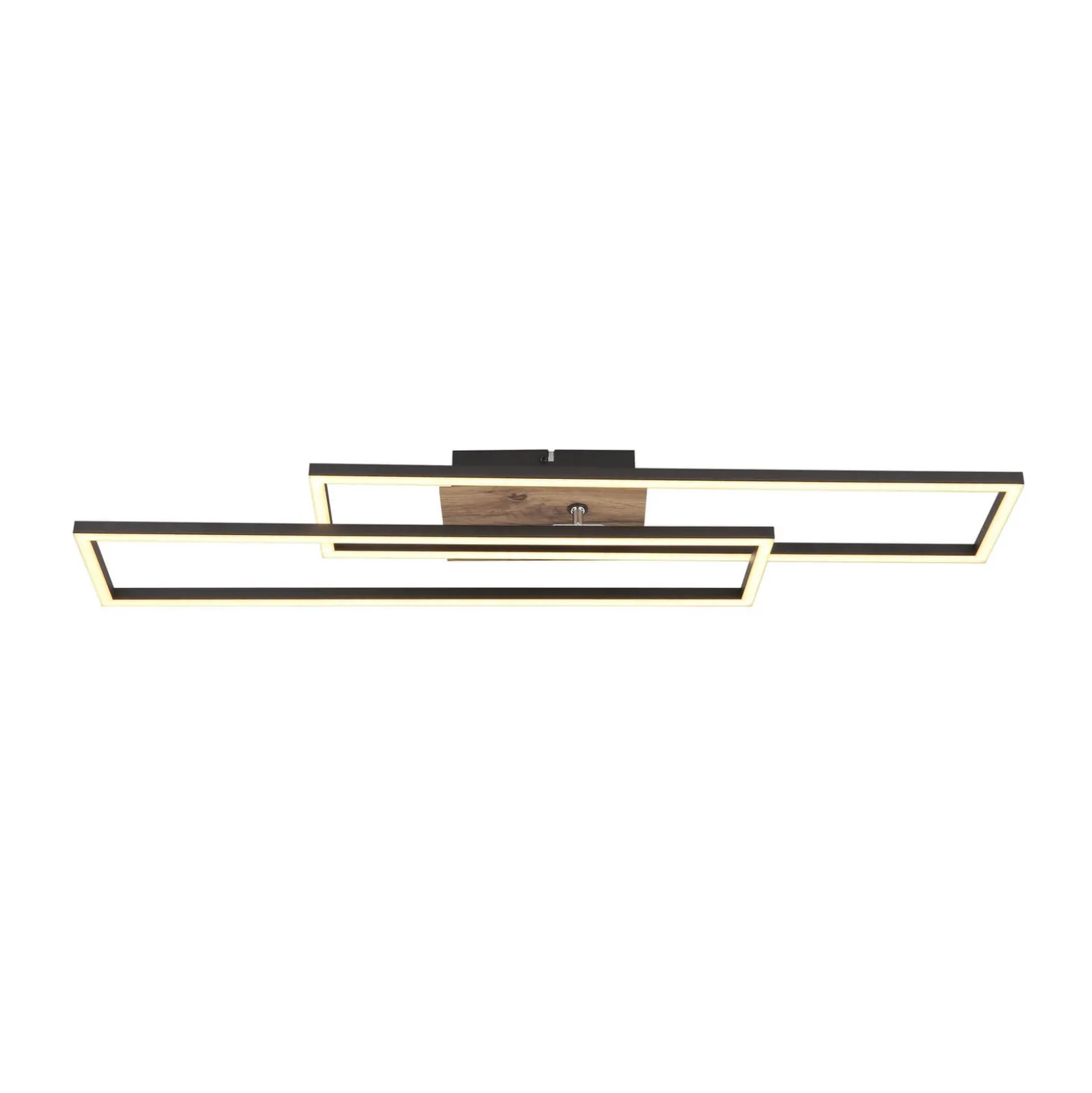 Dakari LED-kattovalaisin, pituus 80 cm, musta/tumma puu