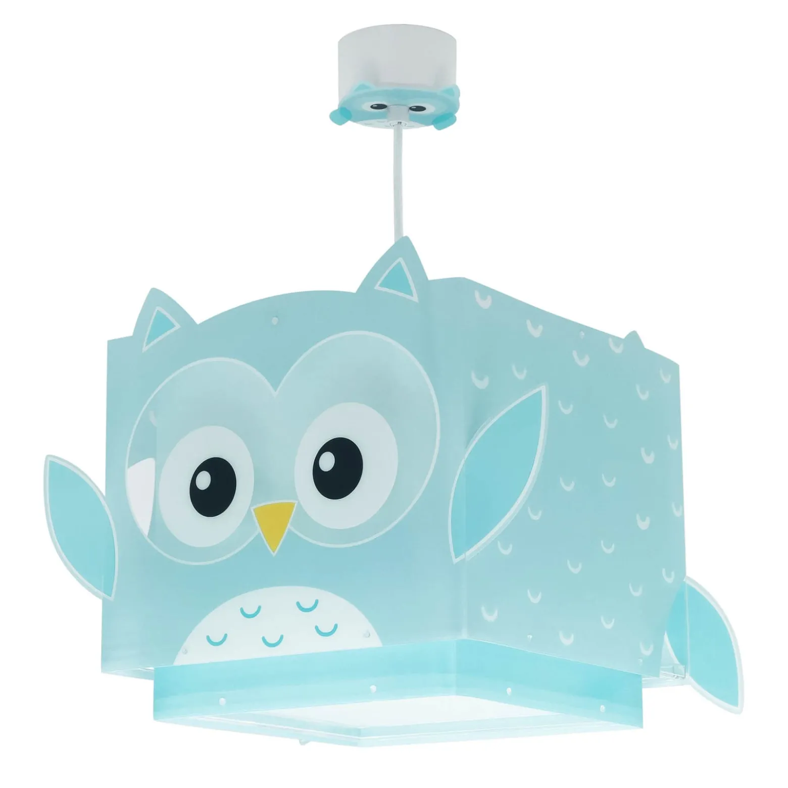 Dalberin lastenhuoneen riippuvalo LITTLE OWL, sininen, pöllökuvio