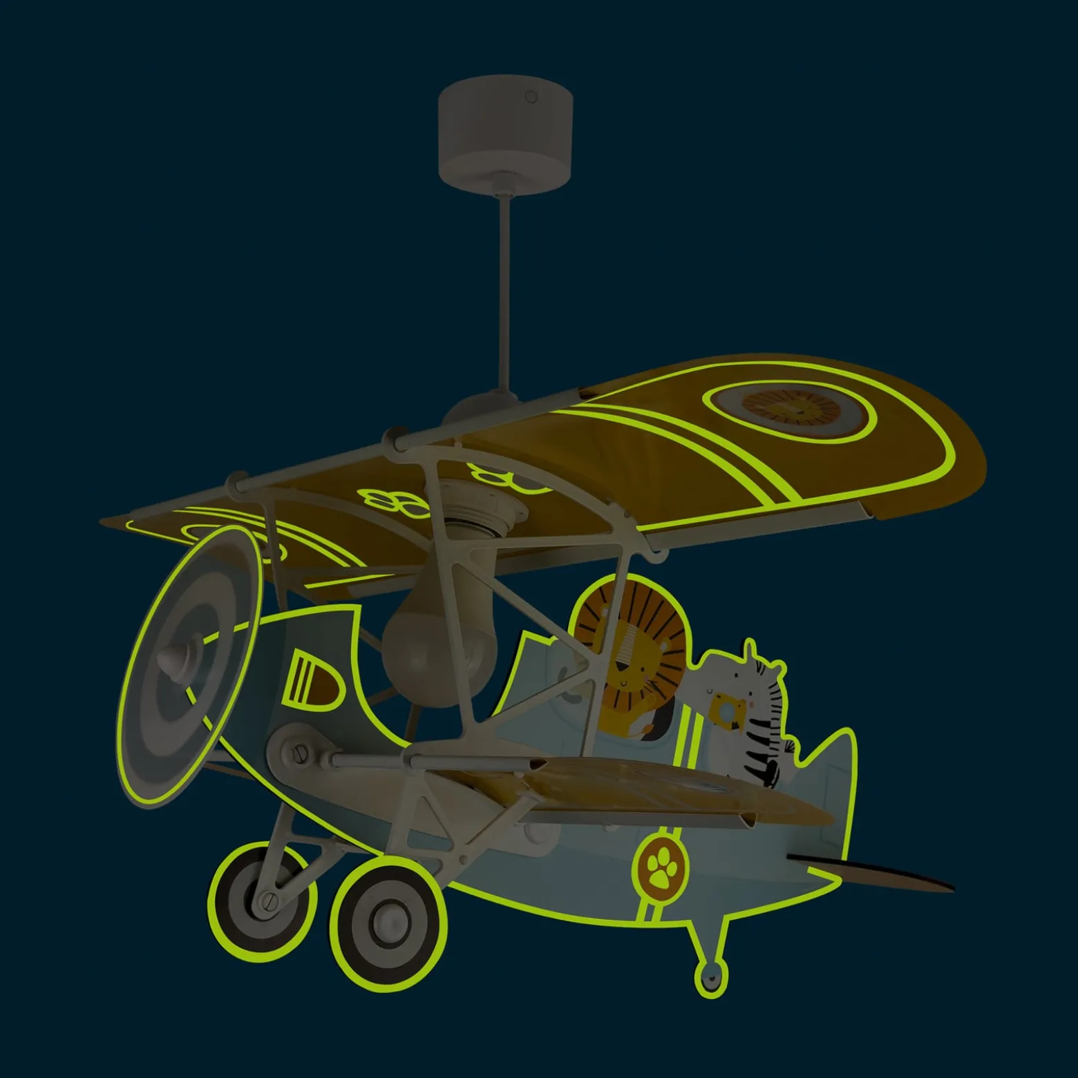 Dalber-riippuvalaisin Lion Plane, värikäs, puu/muovi