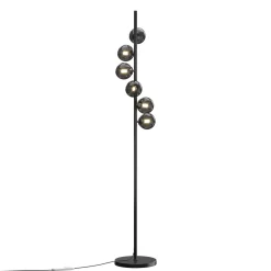 Dallas-maavalaisin, musta/musta, korkeus 150 cm, 6-lamppuinen himmennin