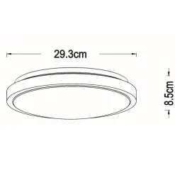 Dasher LED-kattovalaisin, valkoinen, Ø 29,3 cm, 2700 K, IP44