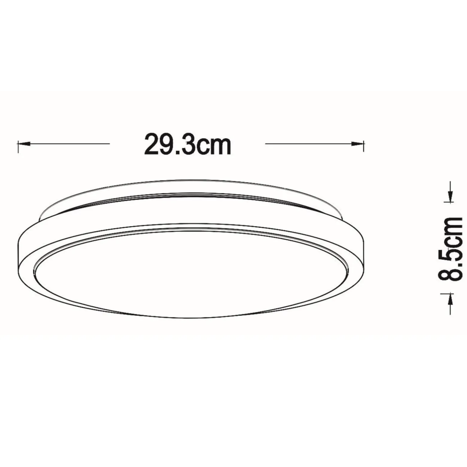 Dasher LED-kattovalaisin, valkoinen, Ø 29,3 cm, 2700 K, IP44