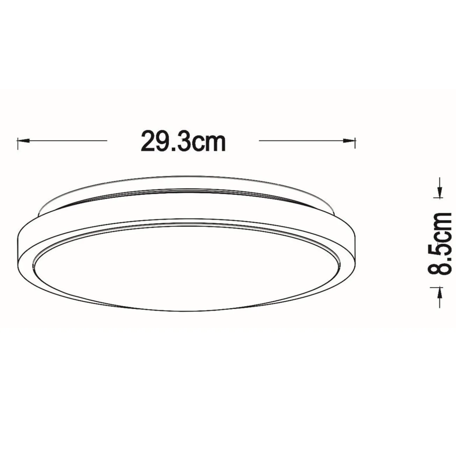 Dasher LED-kattovalaisin, valkoinen, Ø 29,3 cm, 2700 K, IP44