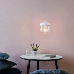 Design-riippuvalaisin Acorn, valkoinen ja messinki