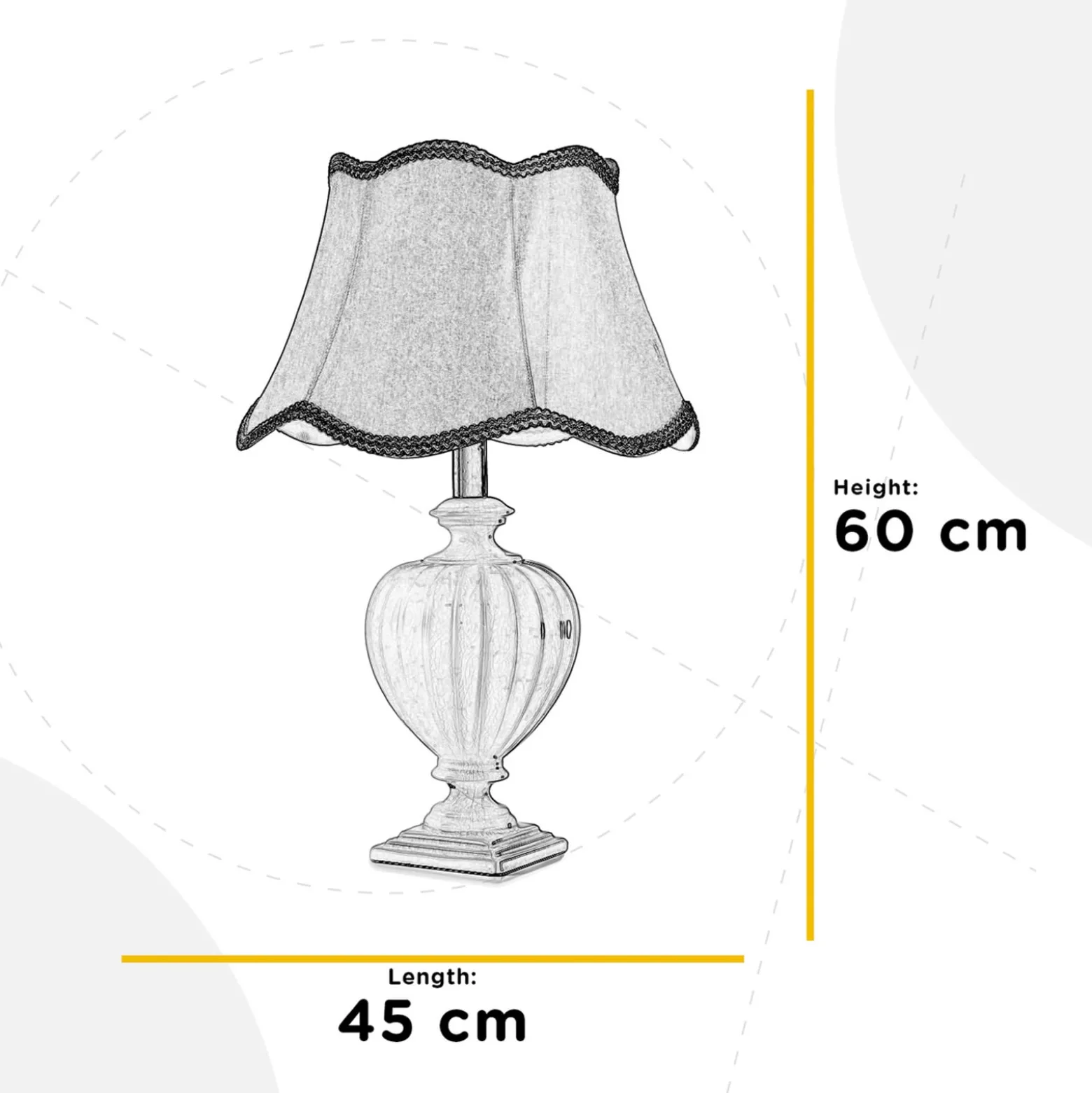 Desy pöytävalaisin, keraaminen, kermanvärinen, korkeus 60 cm, E27