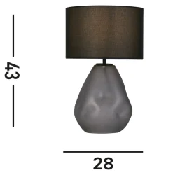 Devon pöytävalaisin, musta/savunharmaa Korkeus 44,5 cm tekstiili/lasi