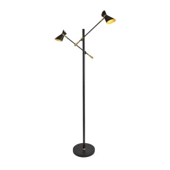 Diablo LED-lattiavalaisin, musta/kulta, metalli, säädettävä