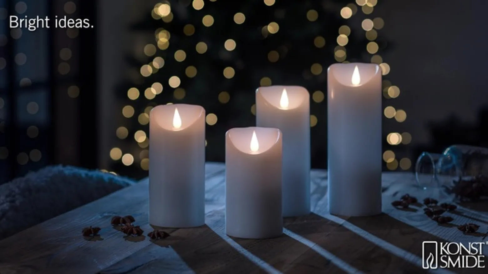 3D-liekillä varustettu LED-kynttilä Aito vaha