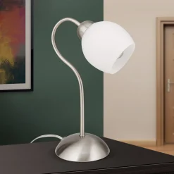 Doma pöytävalaisin, satiininikkeli, korkeus 30 cm, lasi