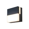 DOMINO-LED-ulkoseinävalaisin, tummanharmaa, 14 x 14 cm, IP65