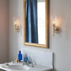 Dryden LED-seinävalaisin, kylpyhuone, lasivarjostimella, IP44
