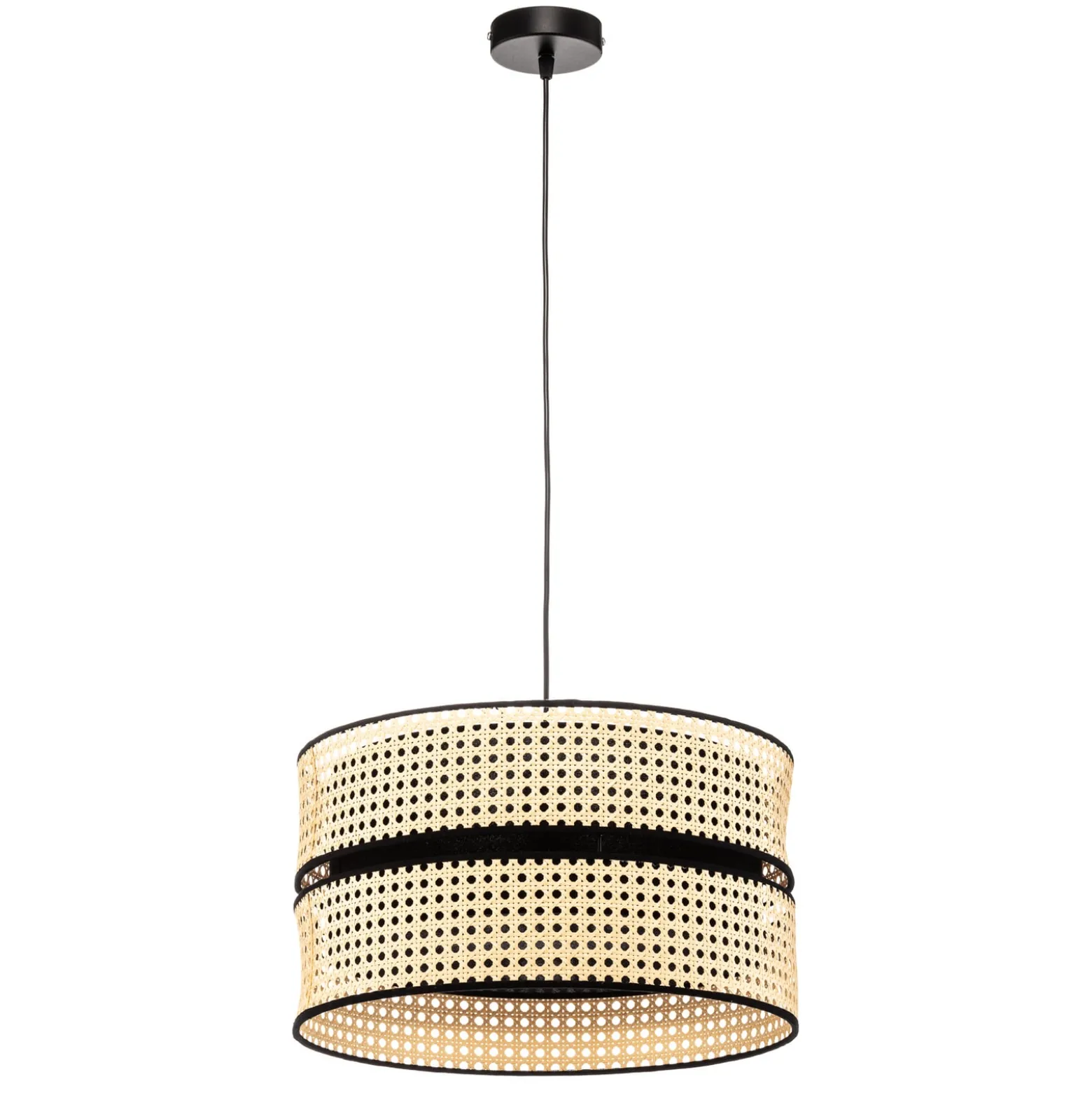Duo-riippuvalo rottinkia, Ø 40 cm, beige/musta