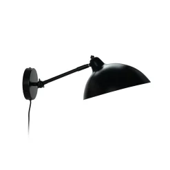 Dyberg Larsen Futura-seinälamppu, musta, 40 W, kaapeli, metalli