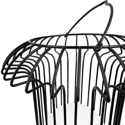 Dyberg Larsen LED-akkukäyttöinen pöytälamppu Basket, musta, metalli