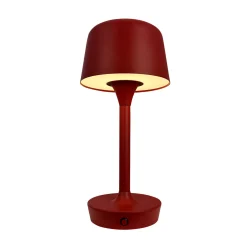 Dyberg Larsen LED-ladattava pöytävalaisin Flow, punainen, korkeus 25 cm