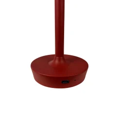 Dyberg Larsen LED-ladattava pöytävalaisin Flow, punainen, korkeus 25 cm