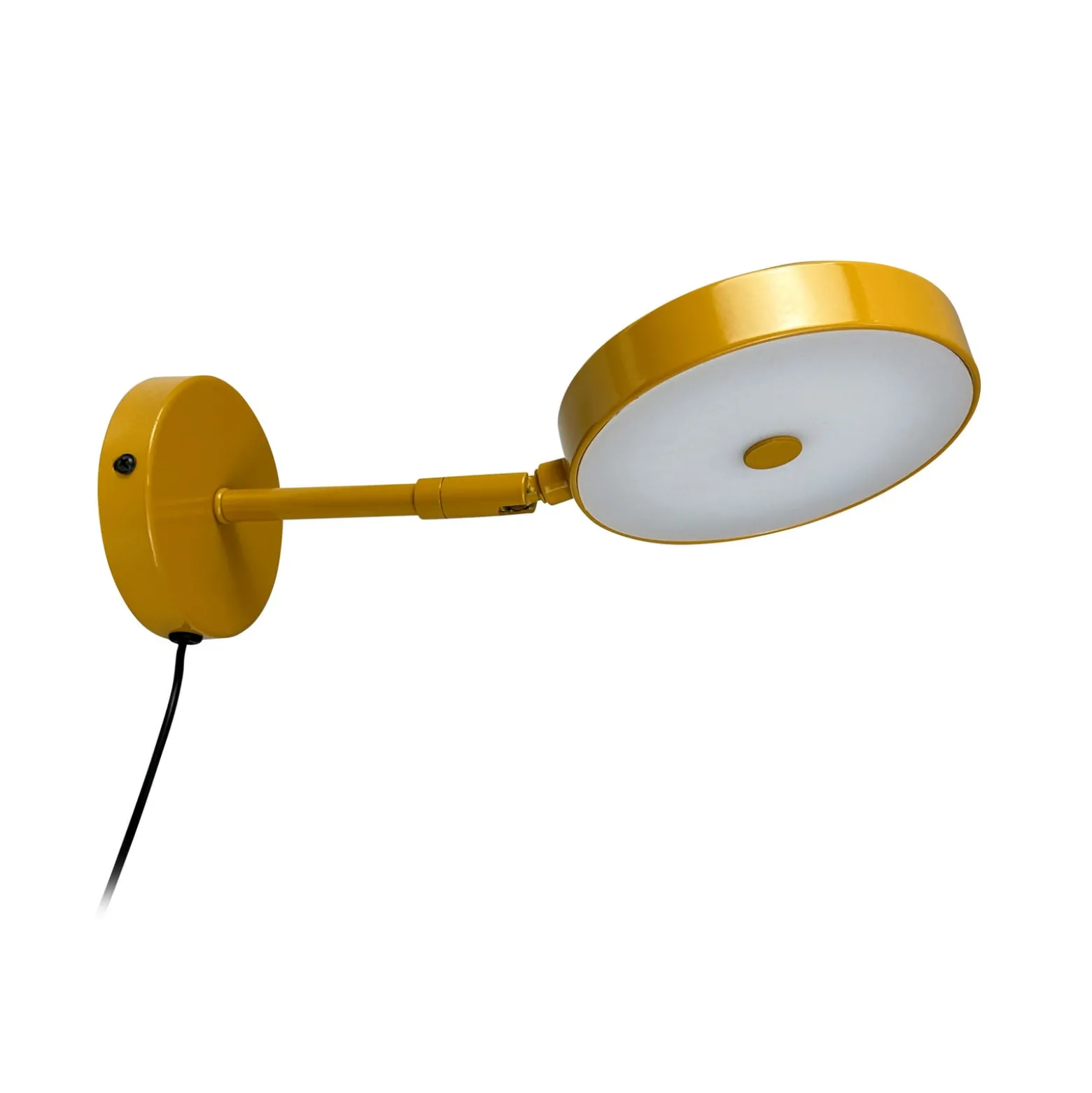 Dyberg Larsen LED-seinävalaisin Starlight, keltainen, Ø 14 cm, himmennettävä.