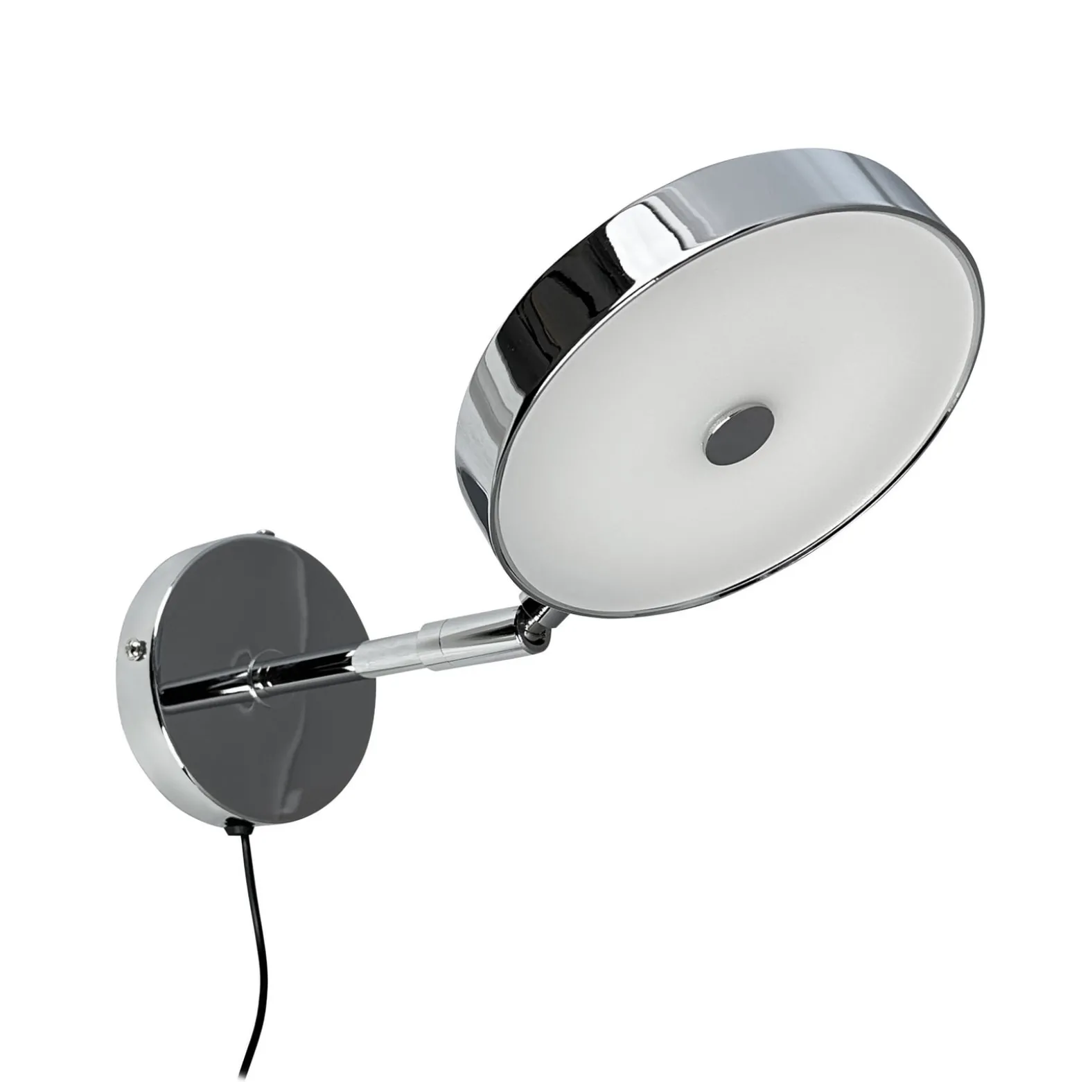 Dyberg Larsen LED-seinävalaisin Starlight, kromi Ø 14 cm, himmennettävä.