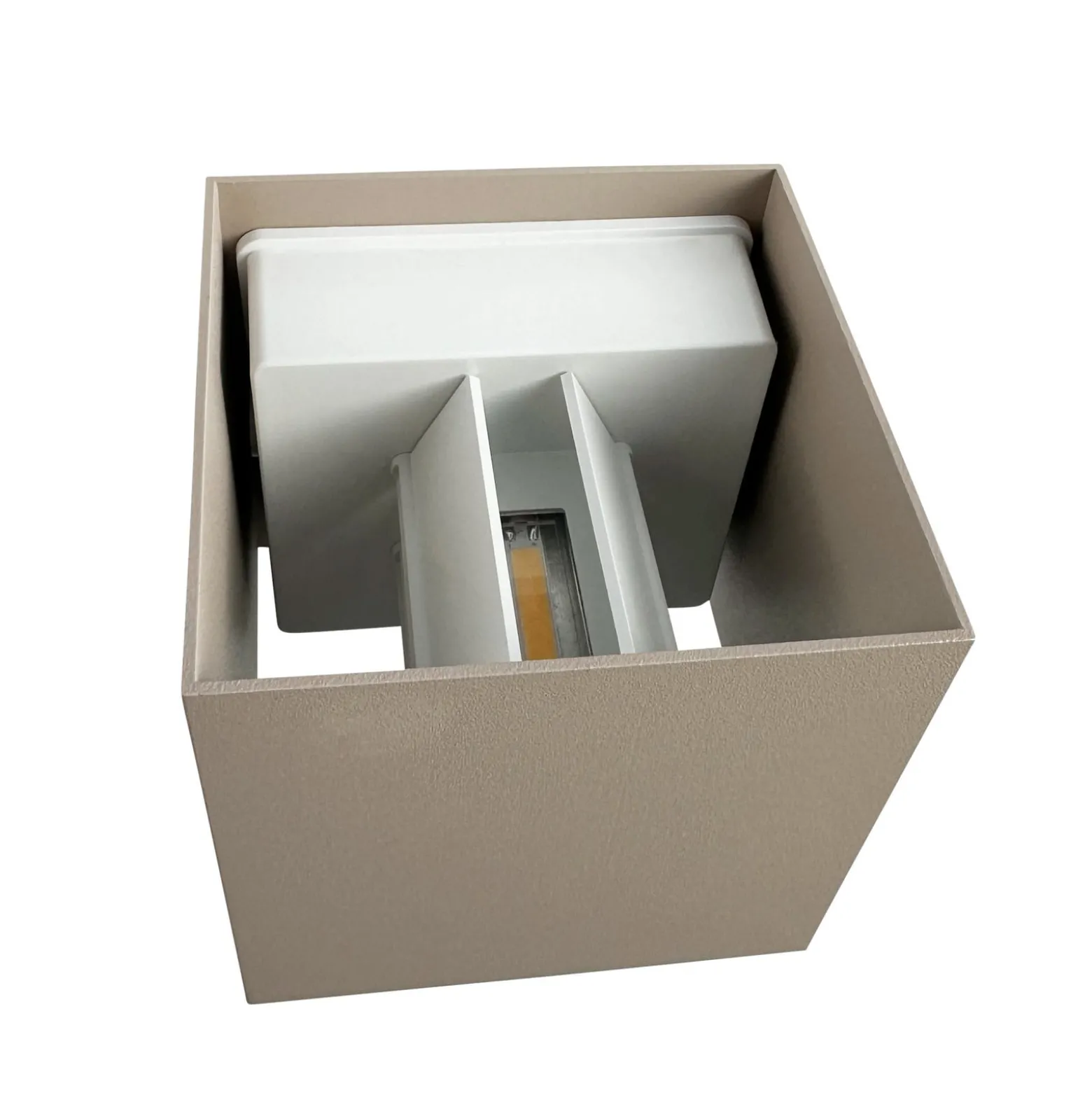 Dyberg Larsen LED-seinävalaisin Venus, beige, leveys 10 cm