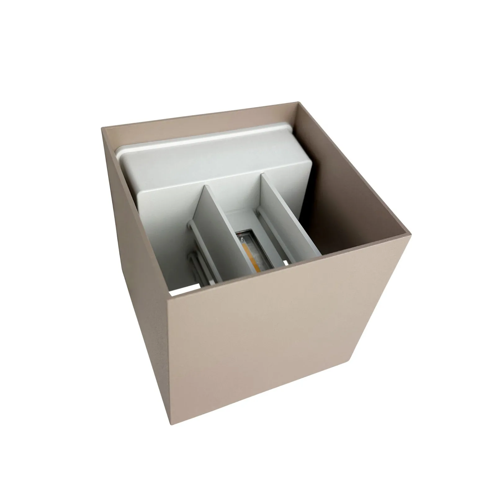 Dyberg Larsen LED-seinävalaisin Venus, beige, leveys 10 cm