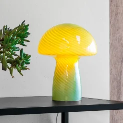 Dyberg Larsen Mushroom pöytävalaisin, vihreä, korkeus 23 cm, lasia