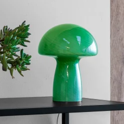 Dyberg Larsen Mushroom pöytävalaisin, vihreä, korkeus 23 cm, lasia