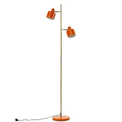 Dyberg Larsen Ocean-maavalaisin, oranssi, korkeus 160 cm, 2-lamppuinen.