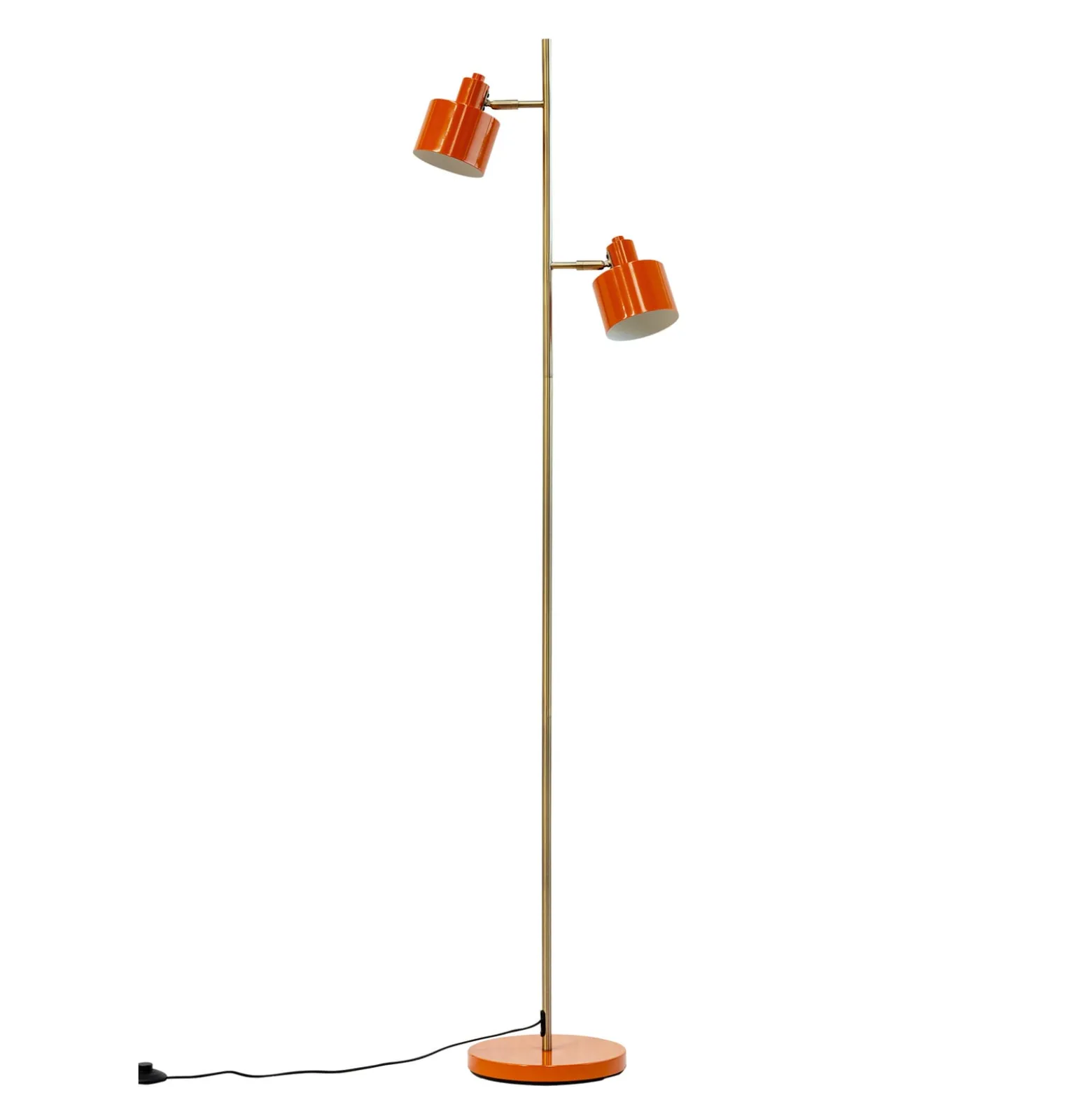 Dyberg Larsen Ocean-maavalaisin, oranssi, korkeus 160 cm, 2-lamppuinen.