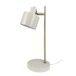 Dyberg Larsen Ocean -pöytälamppu, beige/messinki, korkeus 43 cm