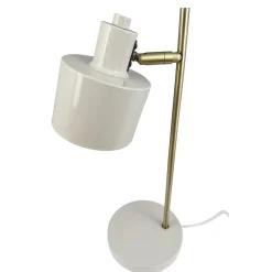 Dyberg Larsen Ocean -pöytälamppu, beige/messinki, korkeus 43 cm