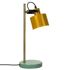 Dyberg Larsen Ocean -pöytälamppu, curry/messinki/turkoosi, 43 cm