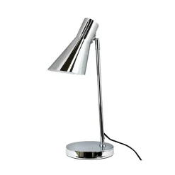 Dyberg Larsen pöytälamppu DL12, kromi, korkeus 44,5 cm, metalli