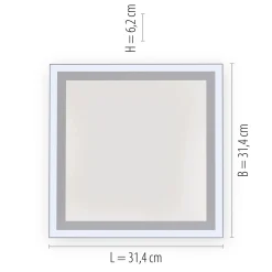 Edging-LED-kattovalaisin, tunable white, 31x31 cm