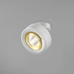 Egger DLS LED-valonheitin Clippo Optic, valkoinen/kulta, Ø 12 cm, DTW