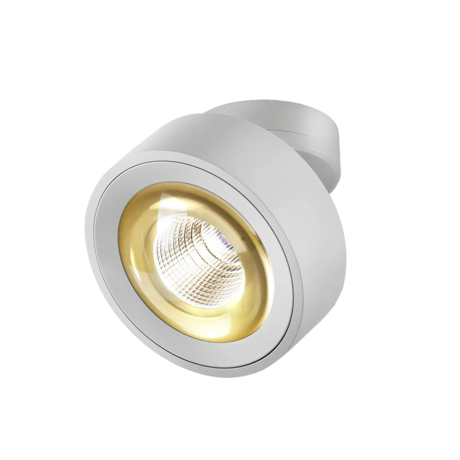 Egger DLS LED-valonheitin Clippo Optic, valkoinen/kulta, Ø 12 cm, DTW